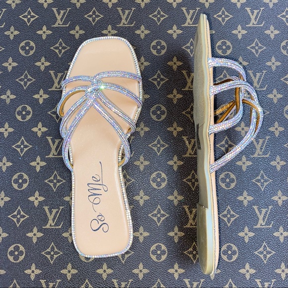 Nude Rhinestone Sandals - Picture 2 of 2